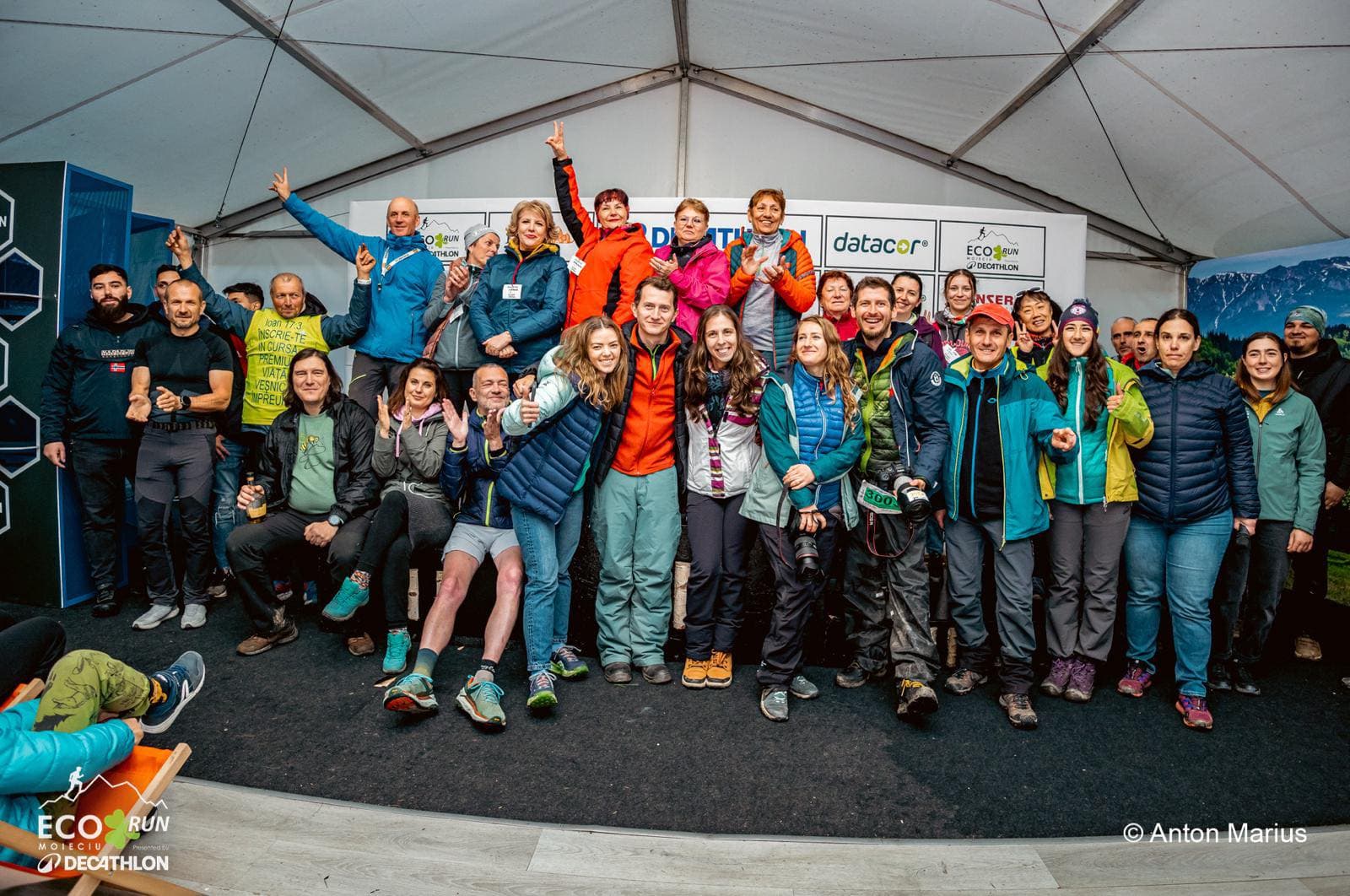 The EcoRun team in the start tent, 2025